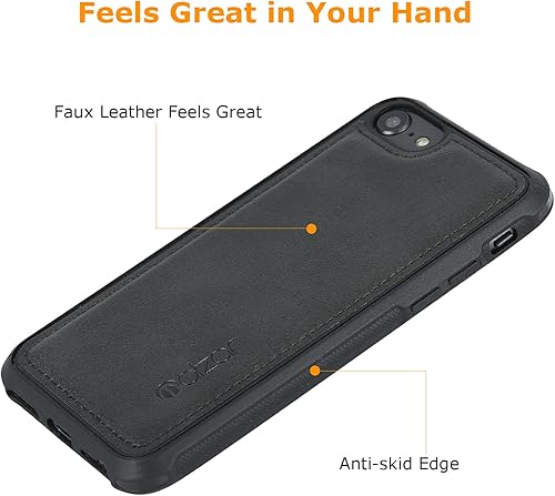 Miniatura 4 de molzar MAG Series - Funda para iPhone SE 2022SE 2020876s6, placa de metal integrada para montaje magnético, funciona con cargadores certificados Qi,