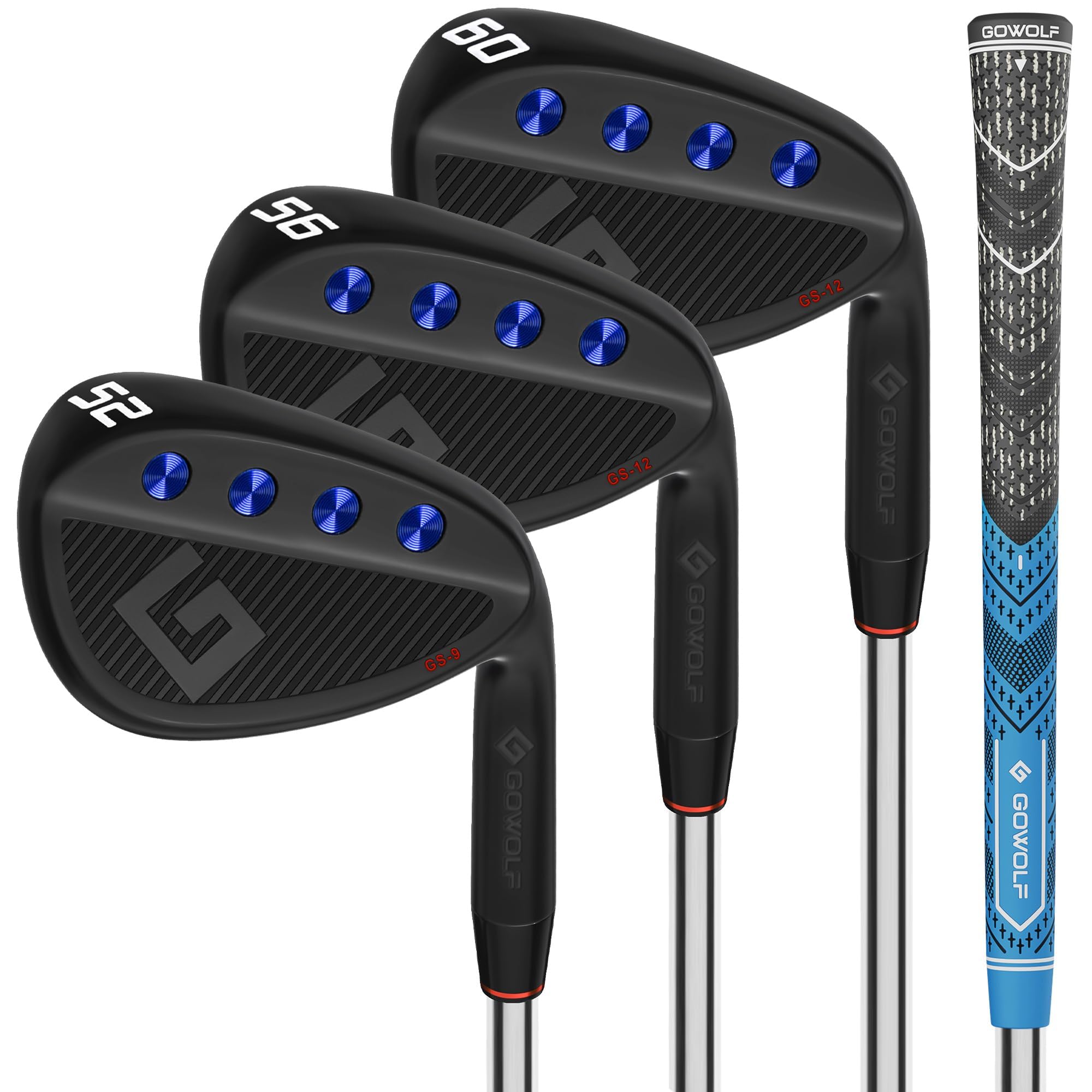 Gowolf Premium Forged Full Face Golf Wedges 50/52/54/56/58/60 Degree Individual or Sets for Men, Right Hand Gap Wedge Sand Wedge Lob Wedge, Golf Clubs CNC Milled Face for More Spin - Great Golf Gifts