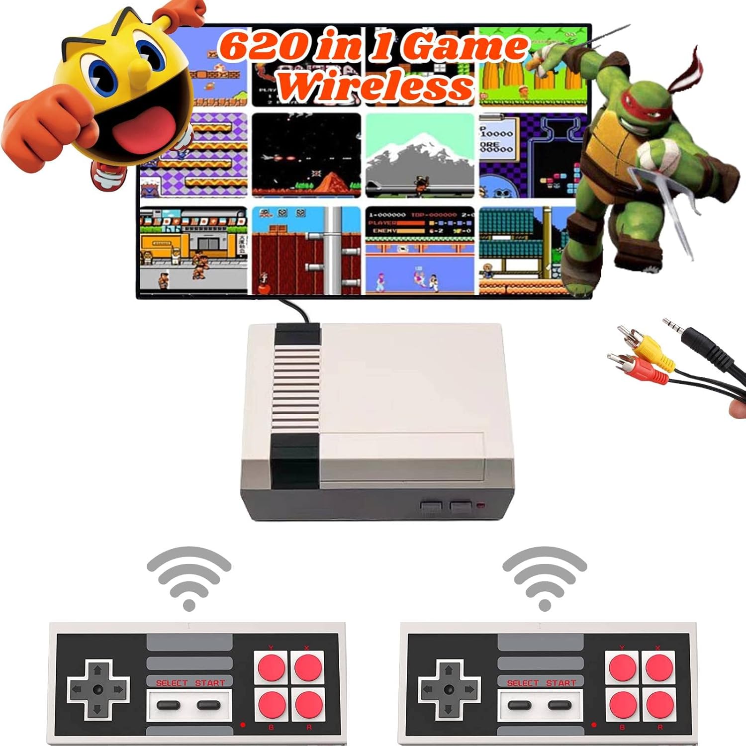 RISEMITEL NES Classic Retro Game Console with 620 Video Games and 2 Classic NES Wireless Controllers, Plug and Play TV Games with AV Output, an Ideal Gift for Kids and Adults. : Toys & Games