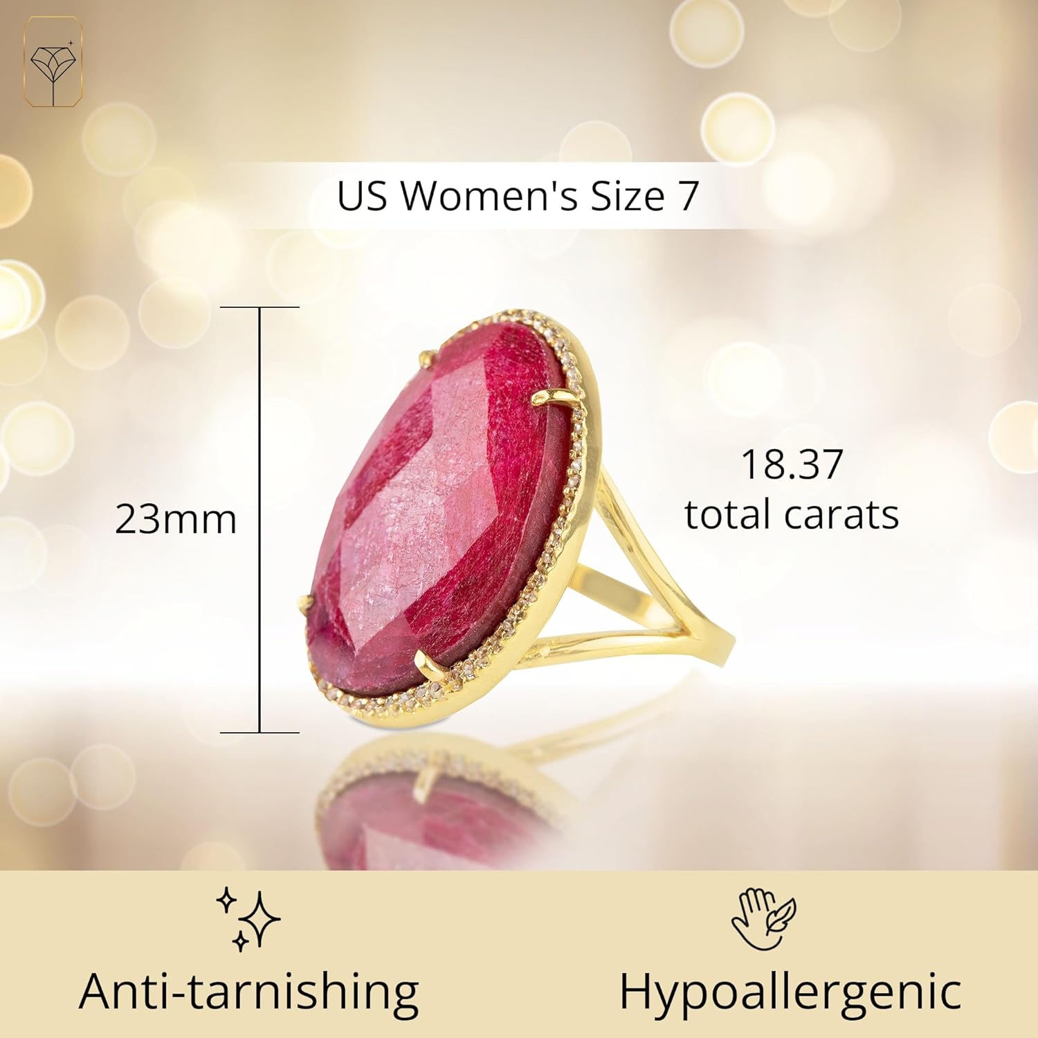 MAX + STONE 16 Ct. Birthstone Rings in 18k Gold Over Sterling Silver with White Topaz Accents - Oval Statement and Gemstone Rings