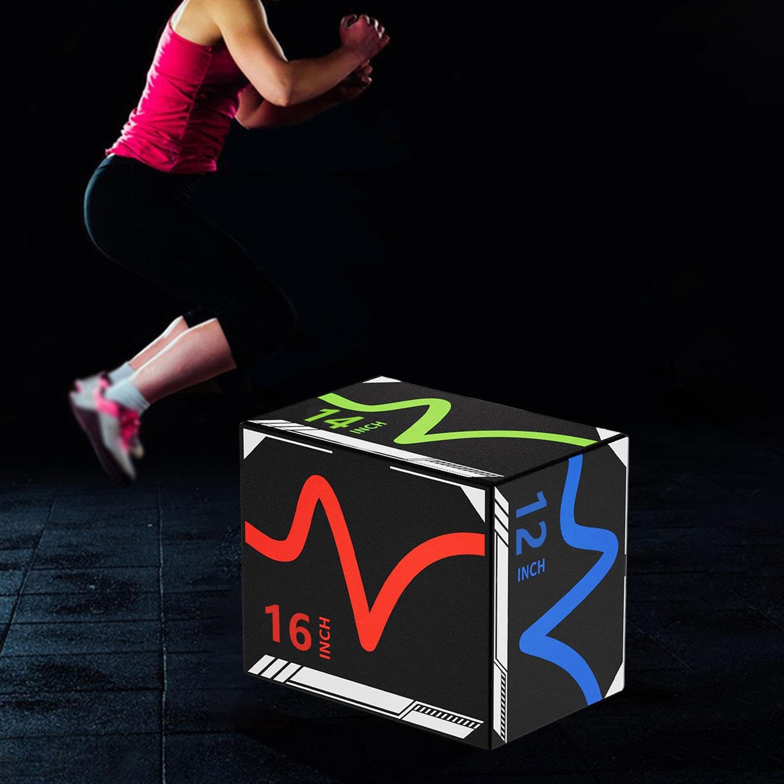 Caja de salto pliométrica 3 en 1 para entrenamiento de fuerza, portátil y multifuncional, ejercicio de salto y agilidad para fitness.