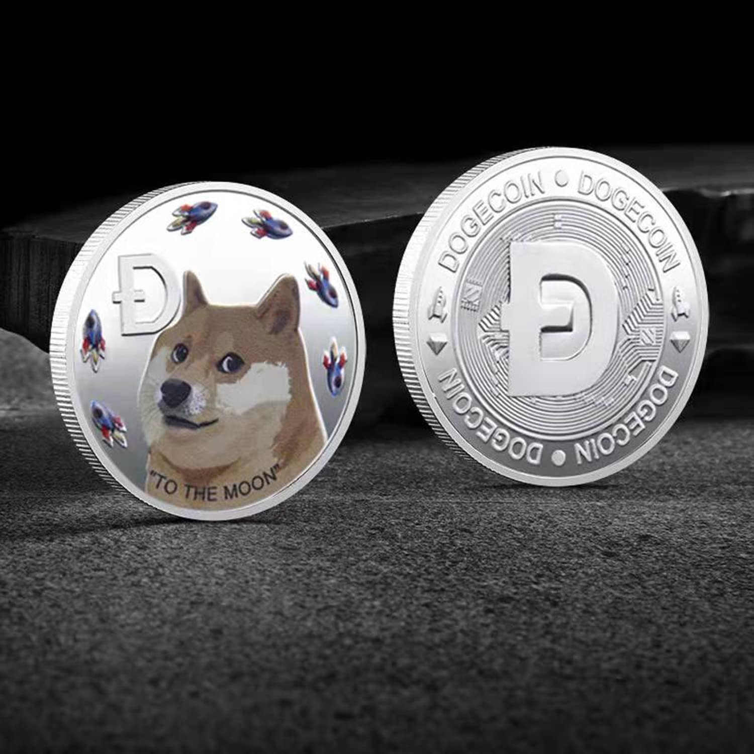GRECAZO Dogecoin - Moneda conmemorativa chapada en oro, 2 unidades, 2021,  moneda coleccionable de edición limitada con funda protectora (dorado +  plateado) : Amazon.com.mx: Juguetes y Juegos