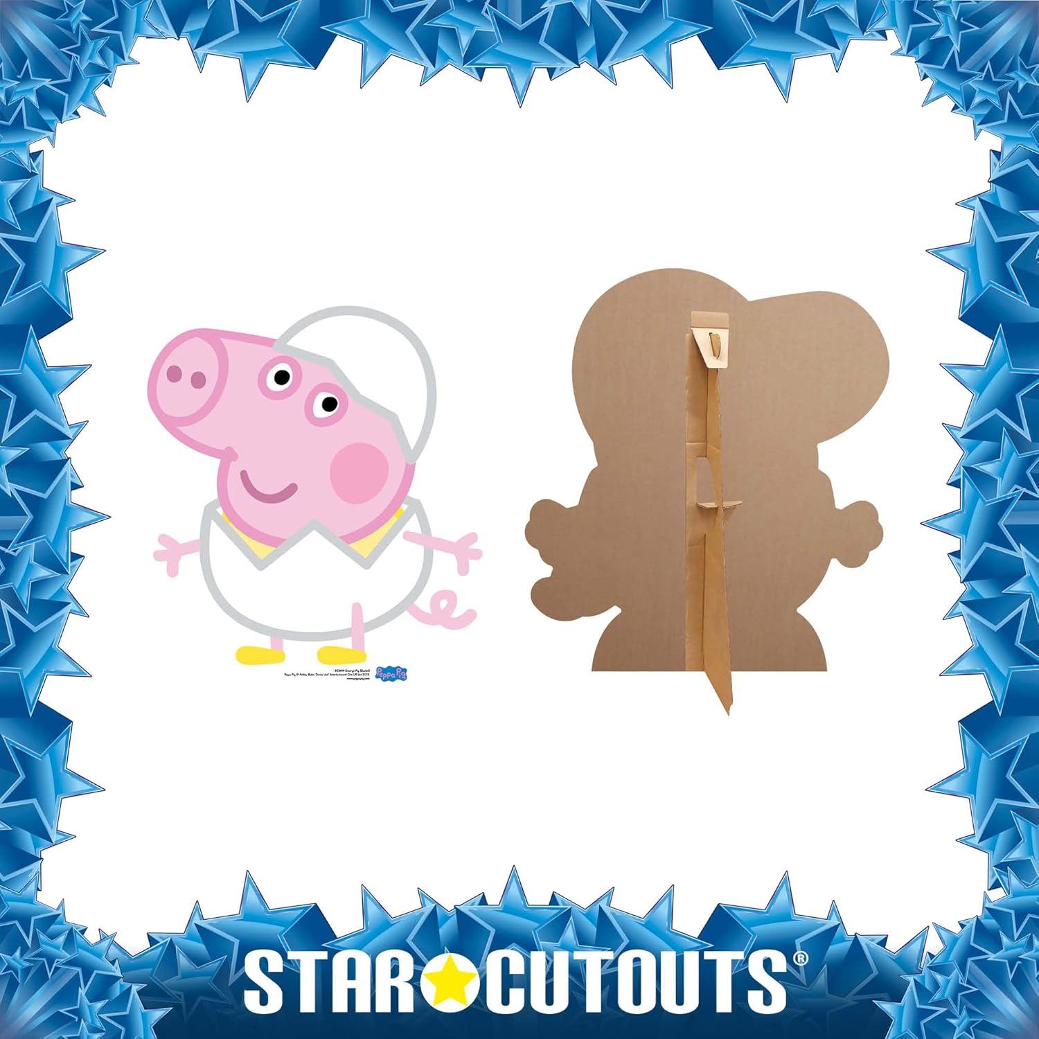 STAR CUTOUTS SC1699 George Pig Egg Easter Lifesize Cardboard Cutout Perfect Fun for Fans Height 60cm, Solid, Multicolour, Regular