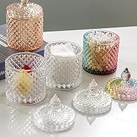 Vista 99 de Colorful Crystal Glass Candy Snack Barrel Storage Jar Embossed Luxury Cookie Buffet Canister With Lids Jewelry Box Jar Biscuit Containers