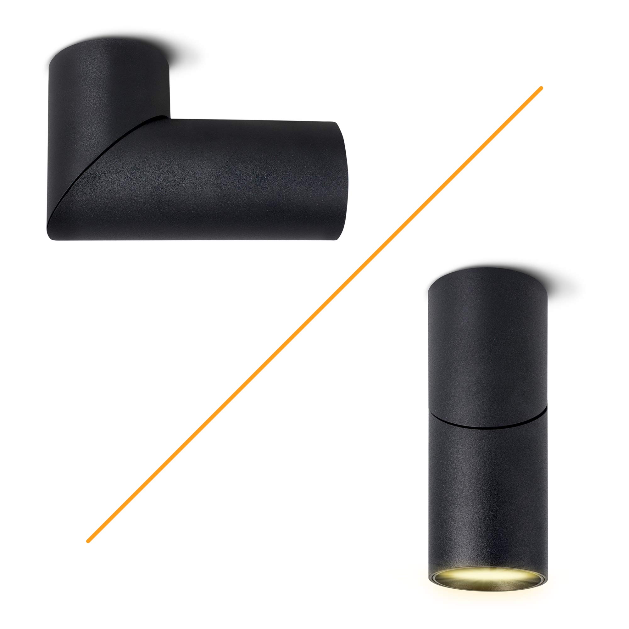 SSC-LUXon TOBI-L - Foco empotrable orientable negro con LED GU10 5 W (tres colores de luz ajustables 3CCT) - Foco LED de pared o techo