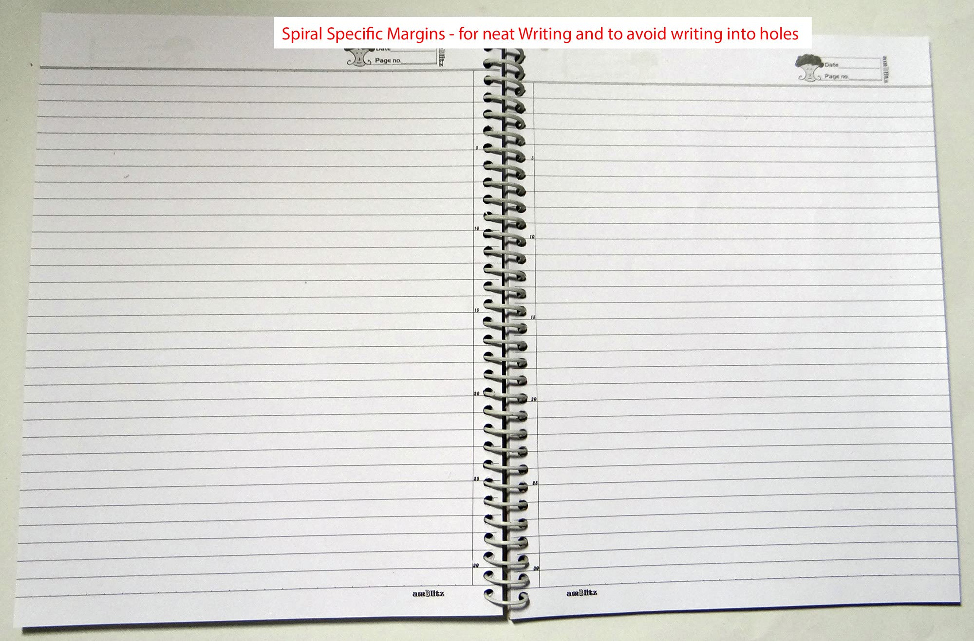 amblitz Mega Cahier à spirales 1000 pages 22 x 28,5 cm Ligné simple ligne 70 g/m²