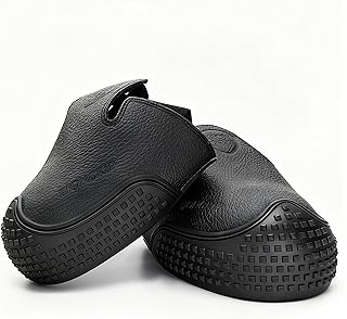 ASTM Certified Slip & EN 22568 Steel Toe Cap Safety Overshoes Workplace Anti-smash Cover with Adjustable Strap Waterproof Work Boot Covers for Men/Women (M Size 5.5-9.5 US)