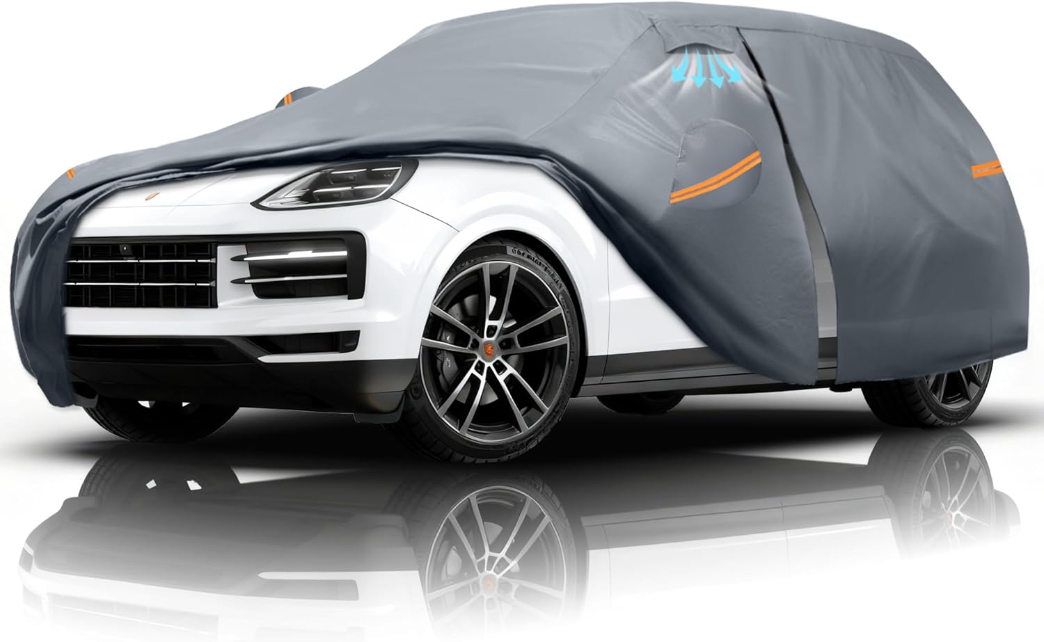 Waterproof Porsche Cayenne(2010-2026) Car Cover with Breathable Vents, [2026 Upgrade] Premium Covers with Cotton Liner and Zipper Door