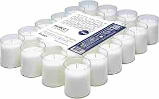 Candele Bianche Re-light - Set Da 20 Pezzi, Cera Inodore, Durata 24 Ore, In Contenitore Trasparente, 65x50 Mm
