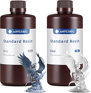 ANYCUBIC 3dプリンター レジン LCD 3dプリンター用 405nm LCD/DLP/SLA 3Dプリンター向け 高精度 低臭気 低収縮 光造形 レジン 光硬化樹脂 photon mono適用 2kg(グレー1kg+透明1kg)
