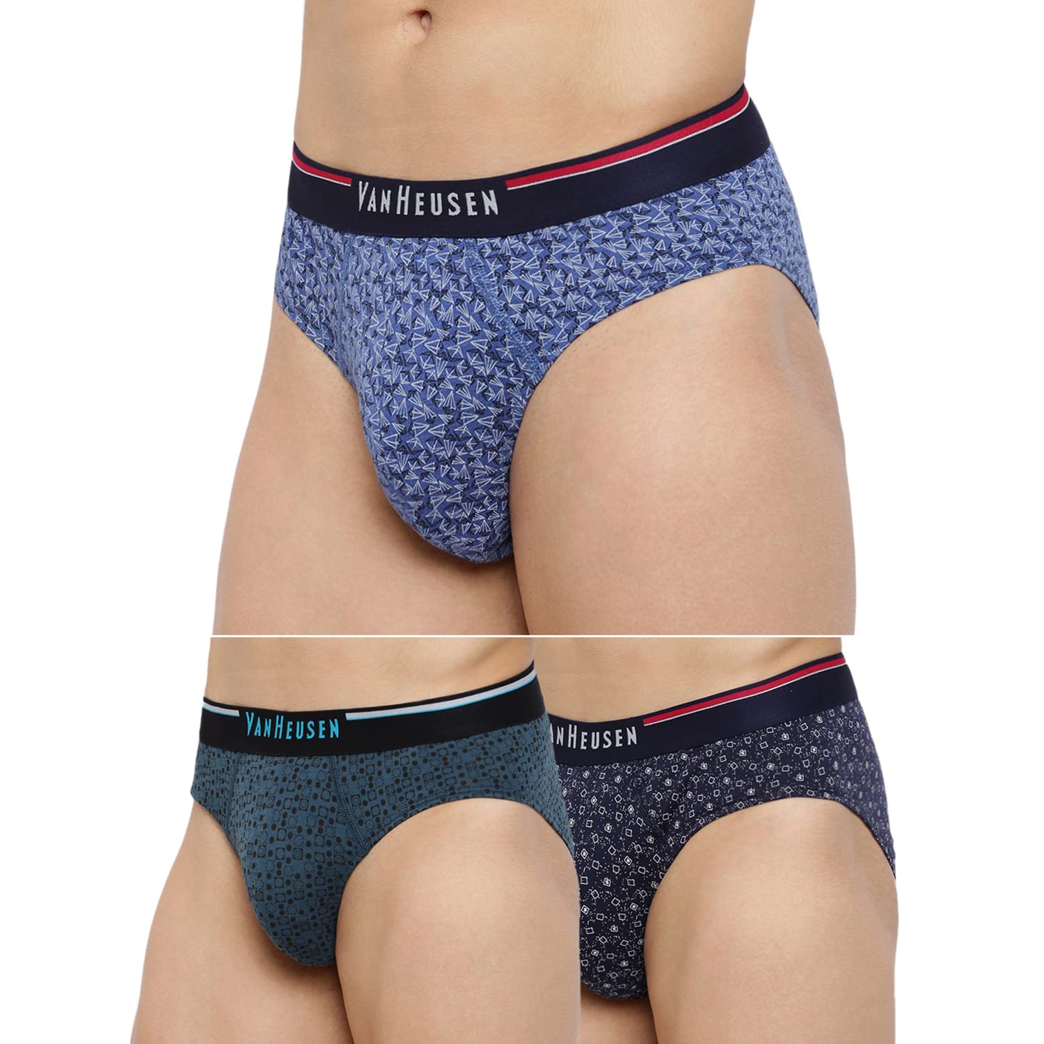 van heusen Men Briefs - 100% Combed Cotton - Pack of 3 - Anti Bacterial, Super Soft_10006_Cp-23, Cp-24, Cp-25_XL, Multicolor-picture-29