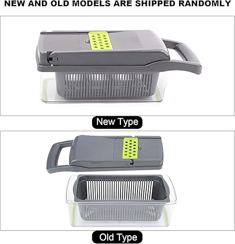 Miniatura 9 de Picador de verduras, picador de cebolla, rebanadora de mandolina, Pro 12 en 1profesional picador de alimentos multifuncional picador de verduras y