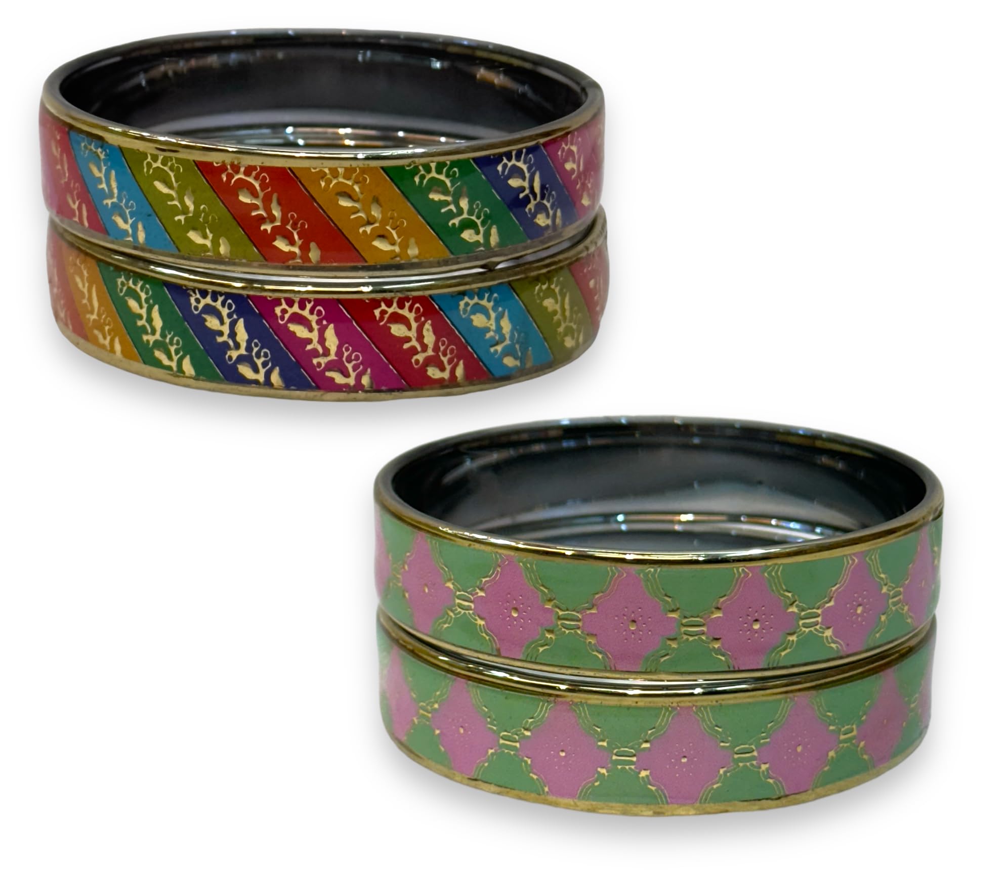 Plane Laminated Glass Bangle For Women (Combo Pack)