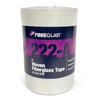 Fibre Glast Fiberglass Cloth Tape, 6in Wide Premium Plain Weave Glass Fiber Mesh Roll with Finished Edges Marine Repair, Reinforcement, Sleeve, Pipe & Tank Winding 10 Oz, 10 Yards, Made in USA