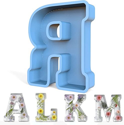 Molde de resina, moldes de silicona 3D de letra R grande para fundición de resina epoxi, moldes del alfabeto de silicona para resina para arte,