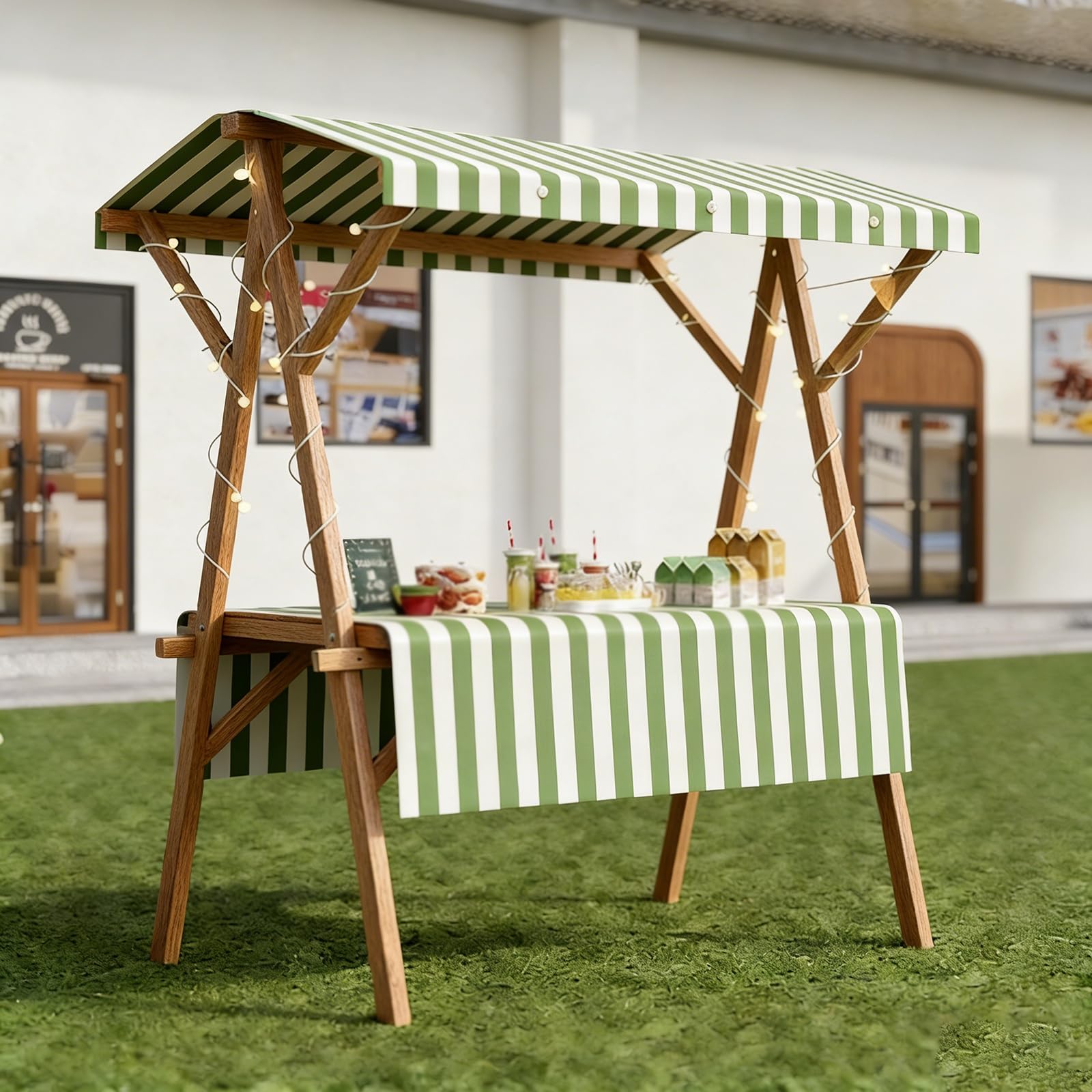 Venditore mobile pieghevole del carrello della bancarella del mercato con baldacchino per i mercati degli agricoltori fiere artigianali eventi cibo di strada feste compleanni concessione