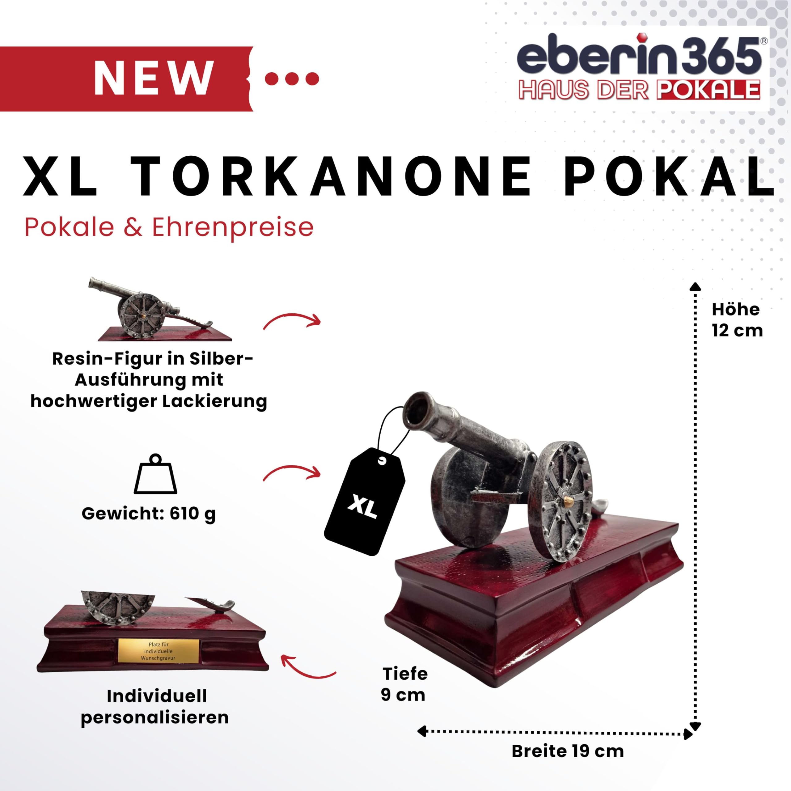 XL Torschützenkanone Pokal 12,2 cm mit Gravur – Silber