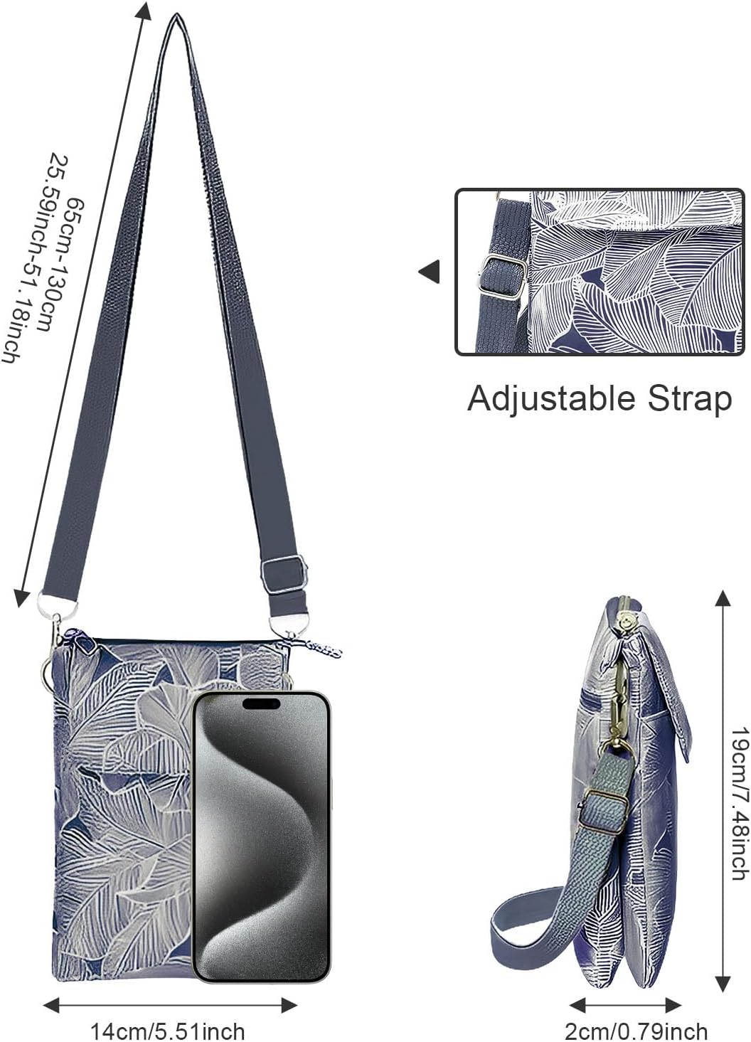WITERY Small Crossbody Bags for Women Canvas Shoulder Purse for Teen Girls image 3