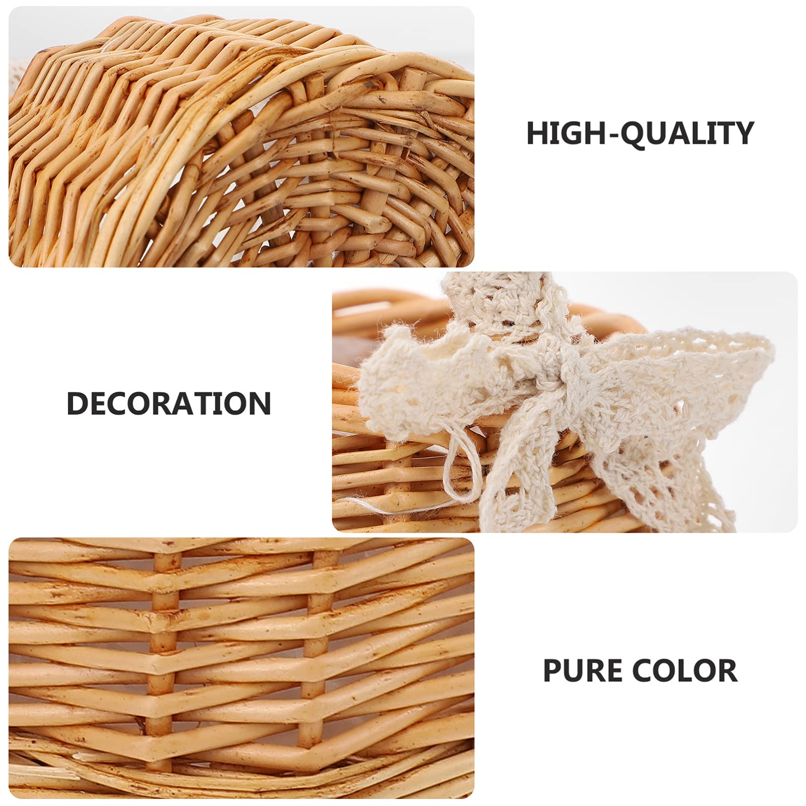 YARNOW 3pezzi Cesto Portabiancheria Vimini Intrecciato Cesto Decorativo Per Fiori Rattan Con Manico Per Balcone Giardino e Interni Stile Moderno e Resistente Per Decorazioni e Eventi