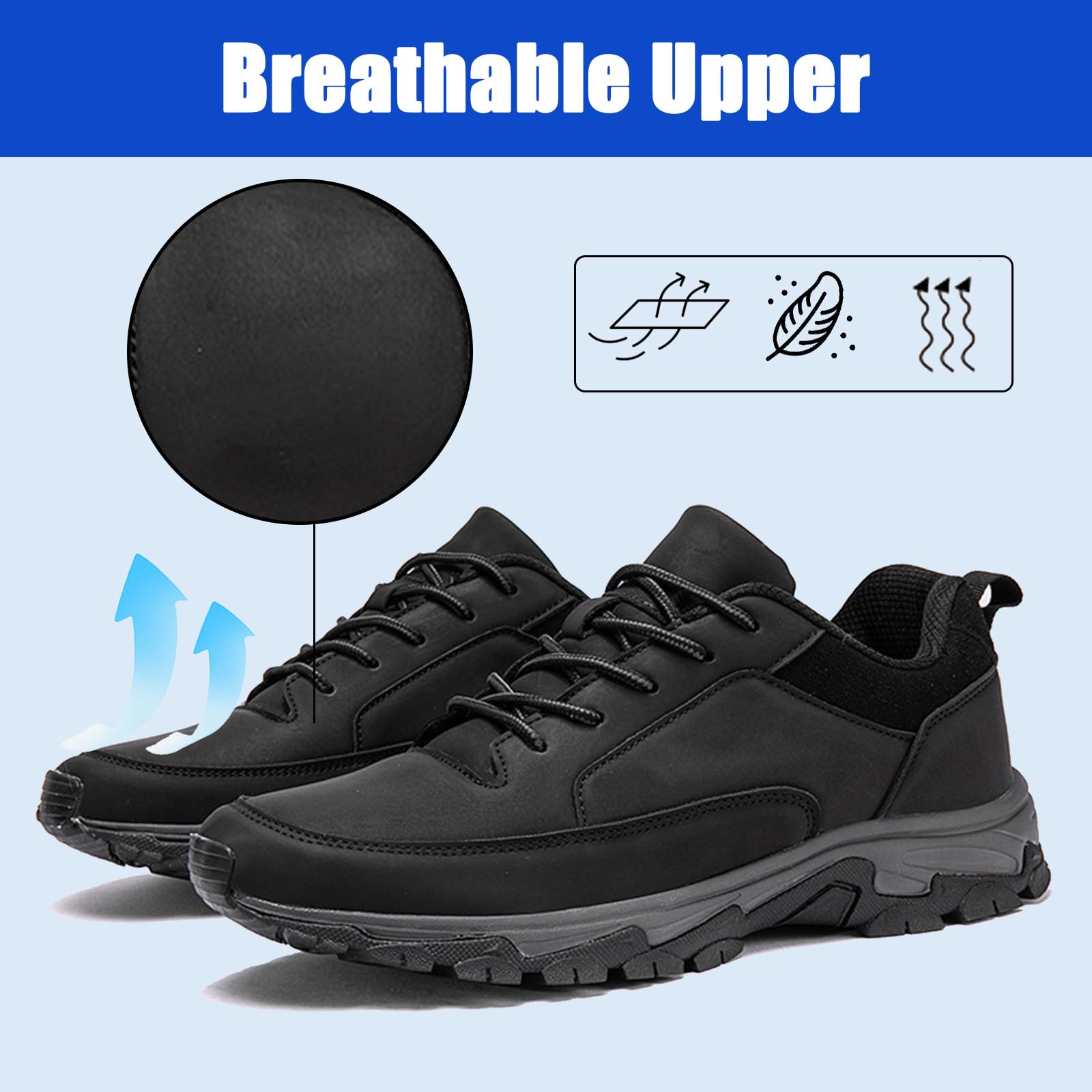 Outdoor-Wanderschuhe für Herren Bequeme Leichte Trekking- und Campingschuhe Zum Hineinschlüpfen Freizeitschuhe Zum Wandern und Spazierengehen Extra Breite Freihändige Turnschuhe mit Memory-Schau