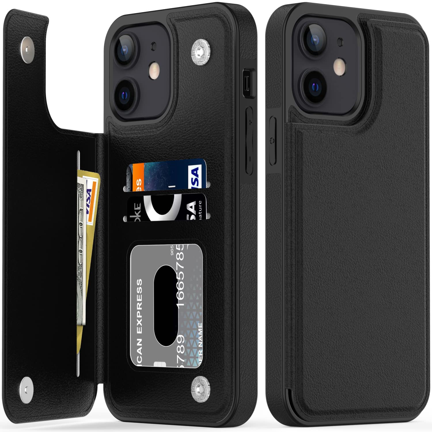 BEMAL for iPhone 12,iPhone 12 Pro Wallet Case,Flip Folio Leather Kickstand with Fashion Designs for Women Girls,Card Slots...