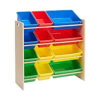 Amazon Basics Organizer per giocattoli per bambini con 12 confezione contenitori in plastica
