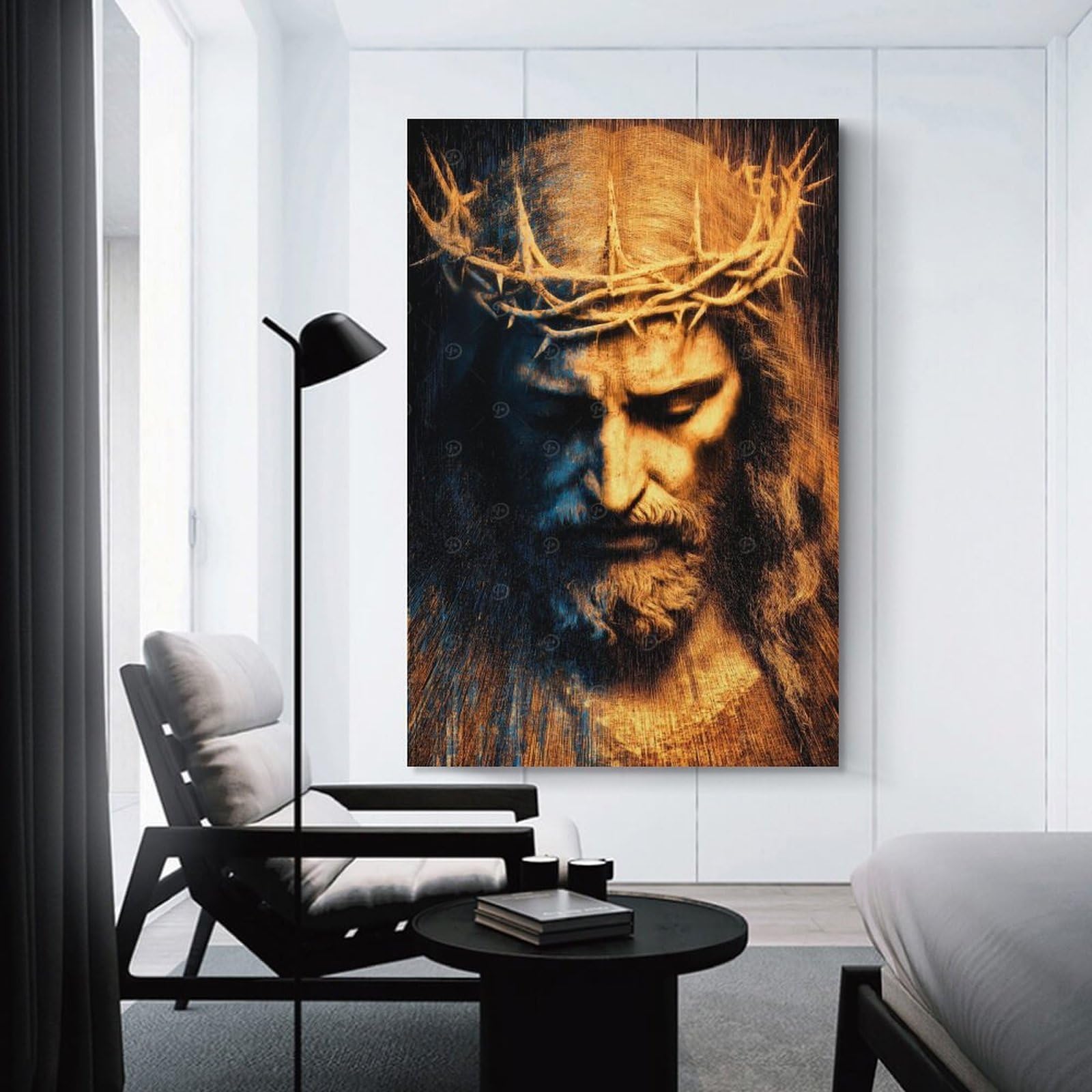 Junmoney Unframe-Style-22-1 Wall Picture Print Golden Crown Of Thorns Art Print, 12X18inch(30X45cm), For Wall Displays, Bedrooms Or Room Updates, Wall Decor Suited To Curated Displays