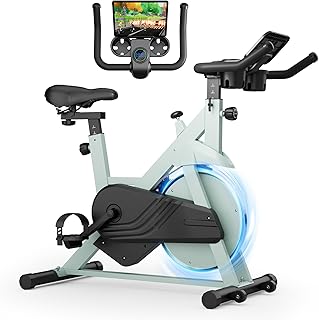 Superun Exercise Bike for Home Use Spin Bike with Adjustable Magnetic Resistance, Stationary Bike with LCD Display and APP, 136 kg Weight Capacity
