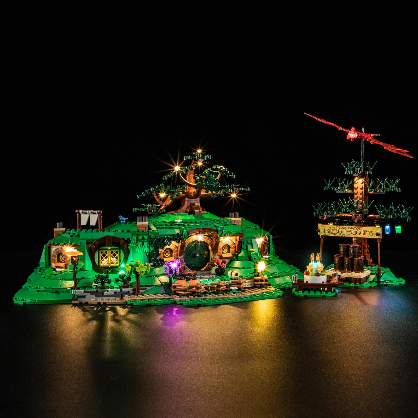 Światło kompatybilne z Lego Władca Pierścieni: Ikony Shire 10354 - Zestaw oświetlenia LED do modelu klocków budowlanych (modele NIE są dołączone)