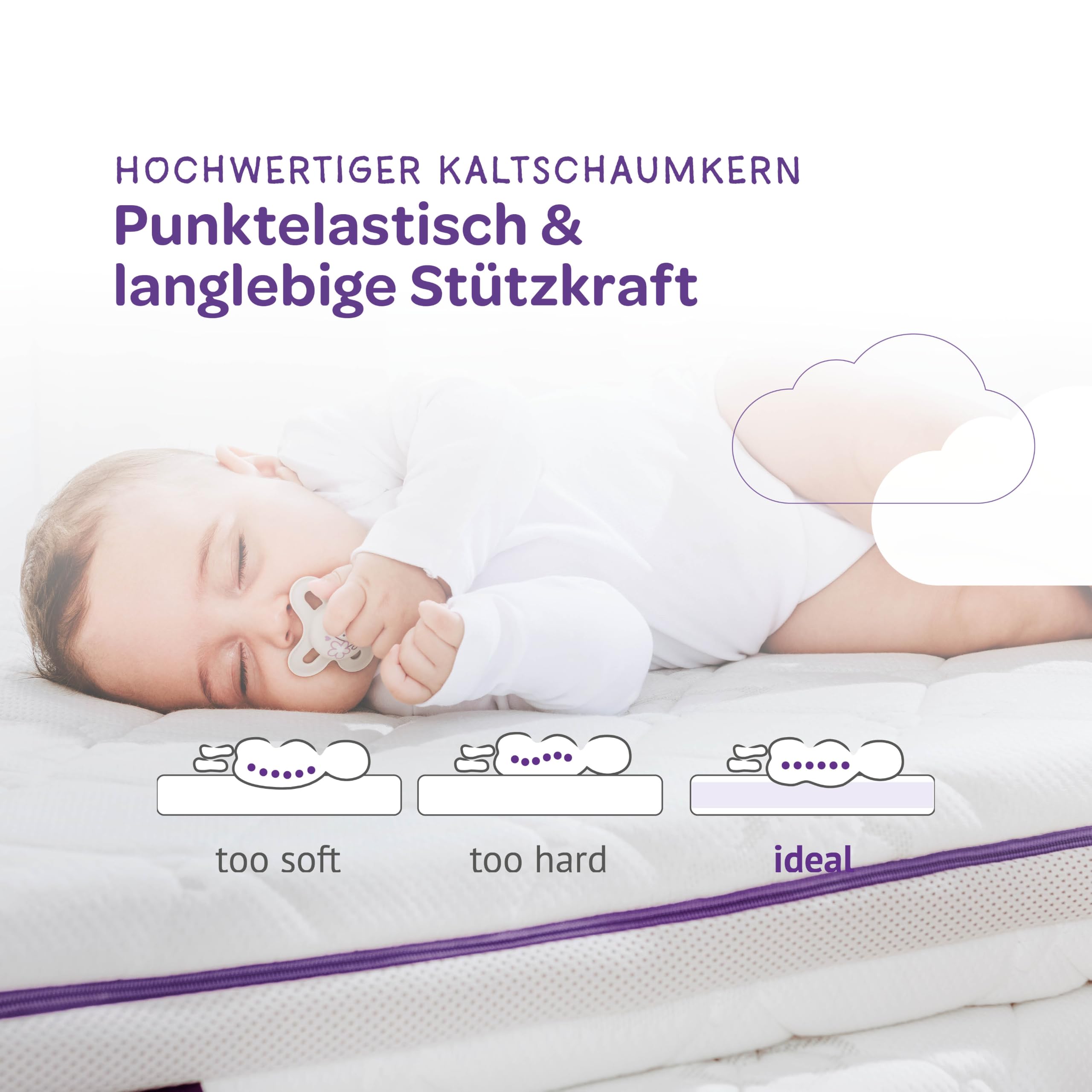 Träumeland T015101 Materasso per bambini North Star, 60 x 120 cm