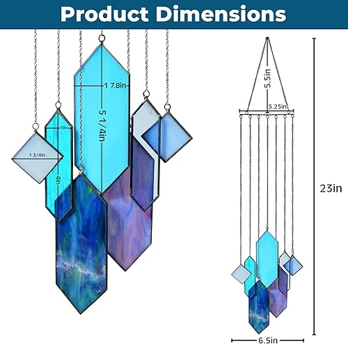 Vista 3 de Sensory4u Atrapasoles de vidrieras para colgar en la ventana, elemento de arte de pared, tonos tierra, diseño moderno, decoración del hogar o jardín