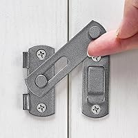 Vista 22 de Paquete de 5 pestillos abatibles de 90° blanco mate, pestillo de puerta de ángulo recto de alta calidad para máxima privacidad y seguridad