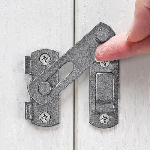 Miniatura 22 de Paquete de 5 pestillos abatibles de 90° blanco mate, pestillo de puerta de ángulo recto de alta calidad para máxima privacidad y seguridad