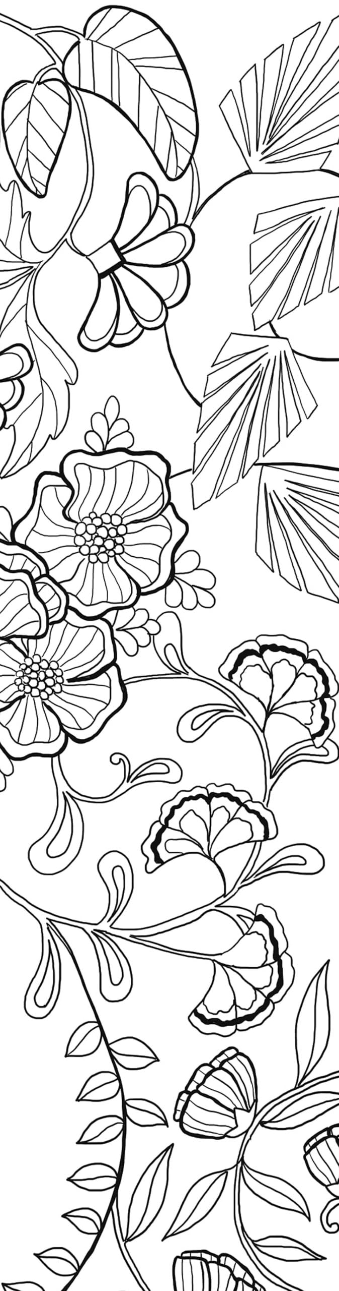 Flowers Coloring Bookmarks