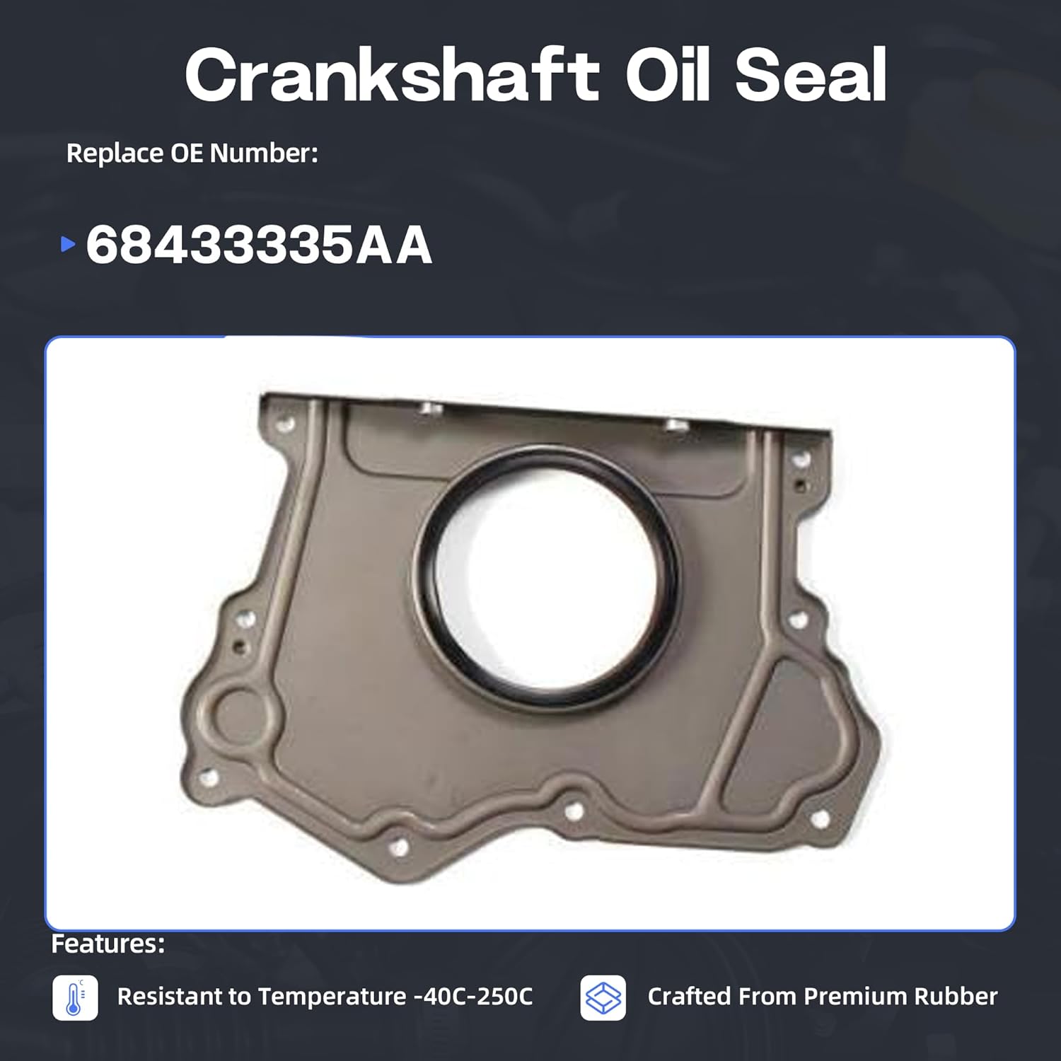 3.6 CS26541-1 Oil Pan Gasket Crankshaft Oil Seal Fit for Chrysler Dodge Jeep Ram 3.6L 2011-2015 CS26541-2 68433335AA
