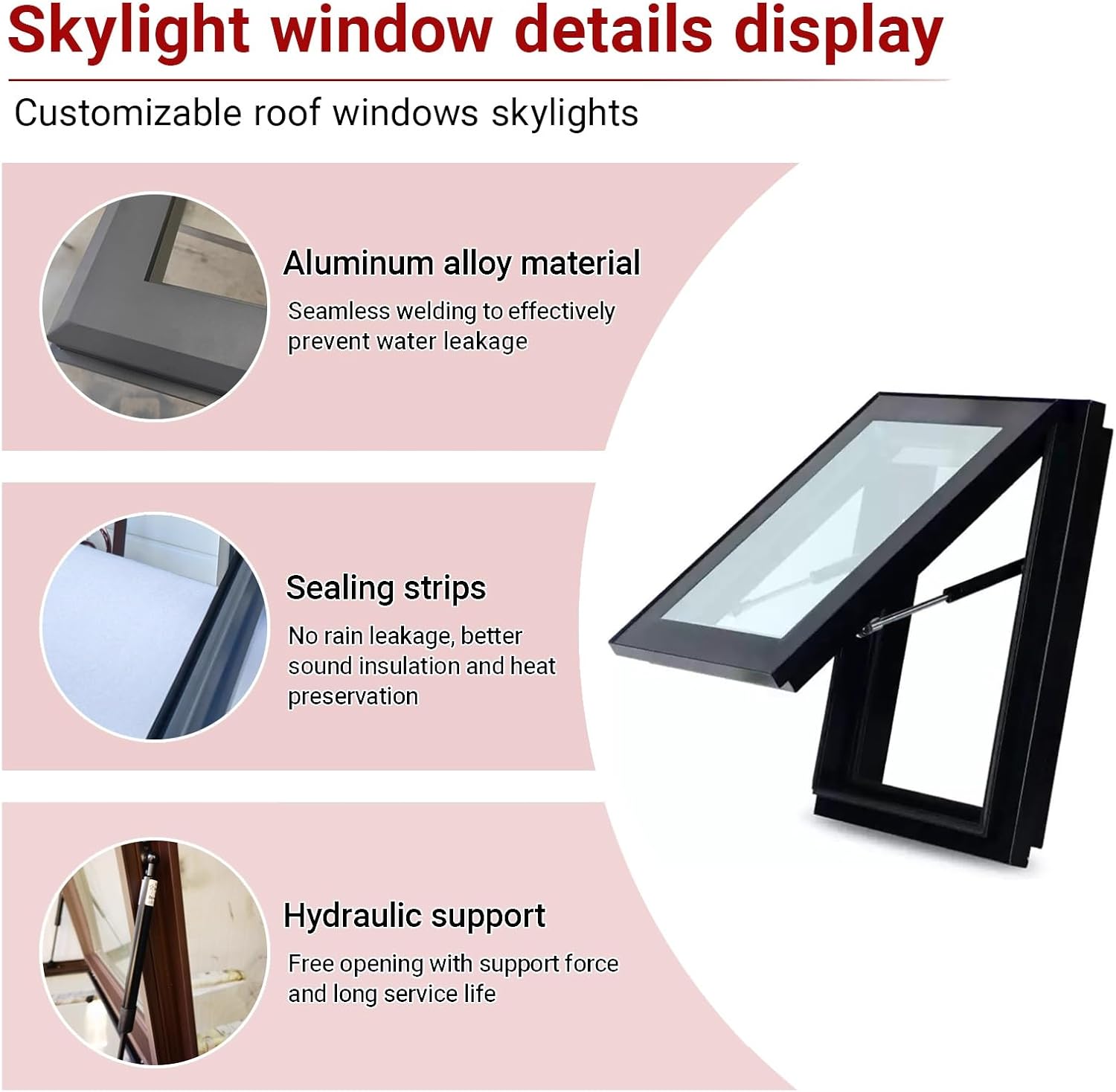 Sun Room Roof Skylights,roof Skylight for Home,Skylight Roof Window, Basement Skylights,Manual Venting Deck Installation Skylight,for Attic,Basement,Sun Room