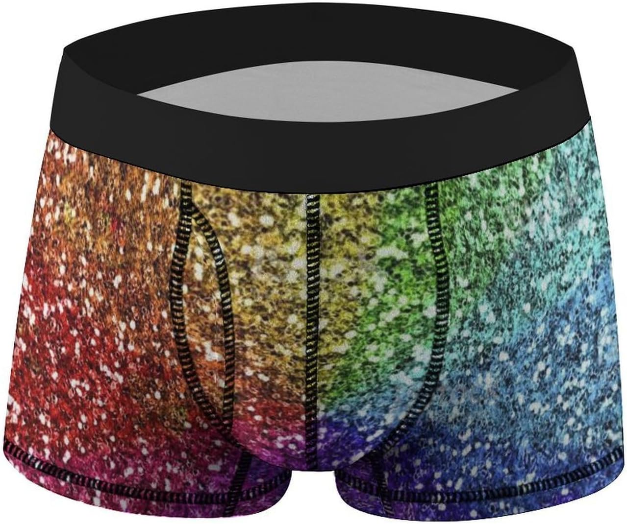 Rainbow Glitter Background Men's Boxer Briefs Novelty Underwear Trunks Short Underpants
