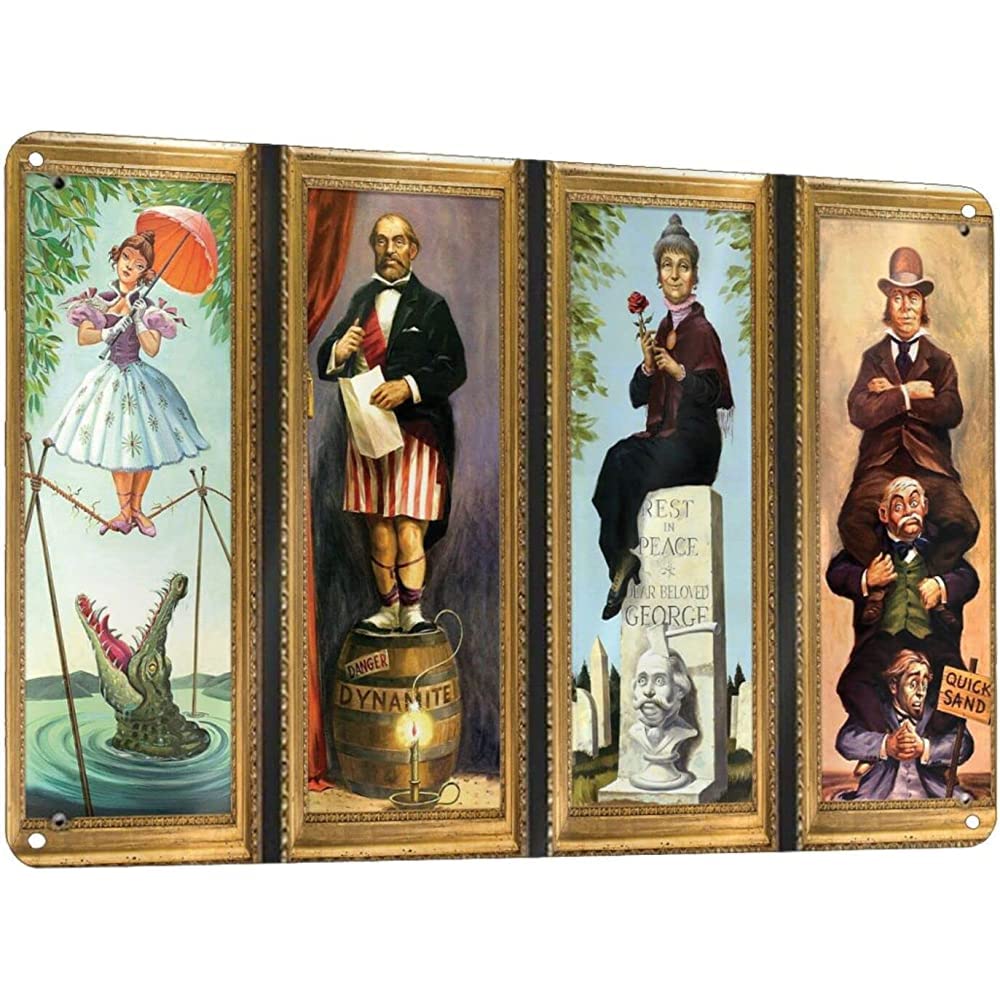 Vintage Poster for Haunted House Vintage Metal Sign Gift Bedroom Retro Novelty Cafe Store Tin Signs 12x16inch