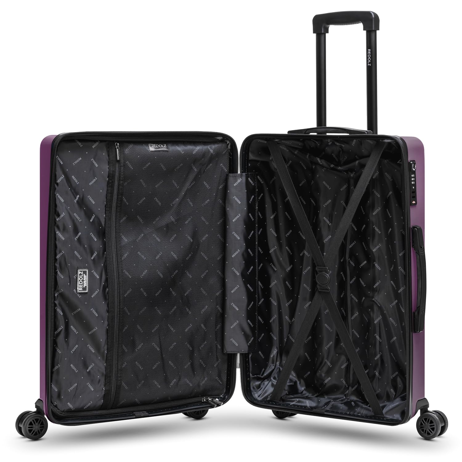 REDOLZ Mittelgroßer Hartschalen Check-in Koffer | Trolley 44 x 24 x 65 cm aus hochwertigem ABS Material | Ultra-leicht nur 3,49 kg für Damen & Herren | 4 Doppelrollen & TSA-Schloss (Essentials 08)