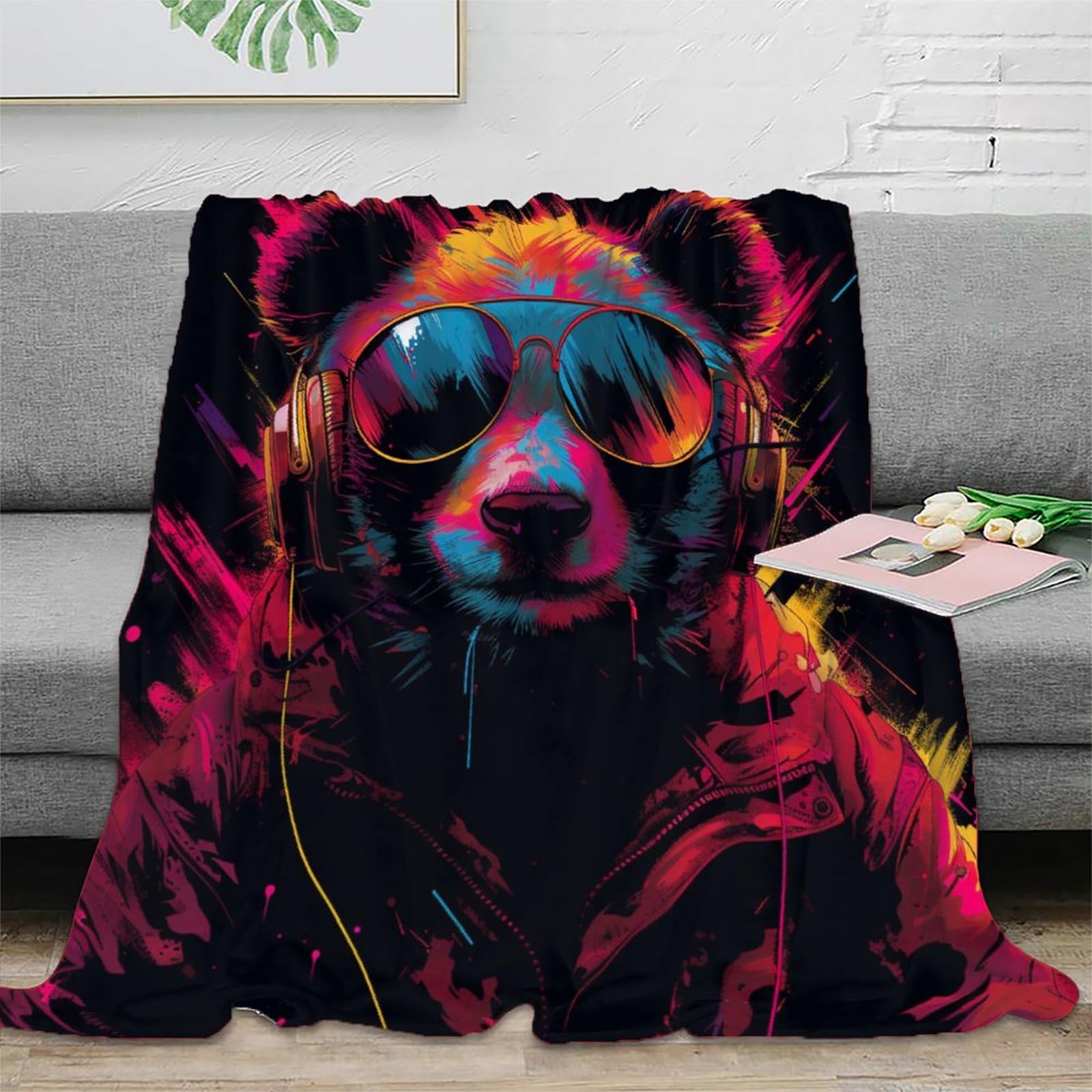 Coperta morbida in pile di flanella, con panda, regalo di compleanno per amici, famiglia, regalo di Natale per amici e partner, coperta natalizia per divano e letto, 180 x 200 cm
