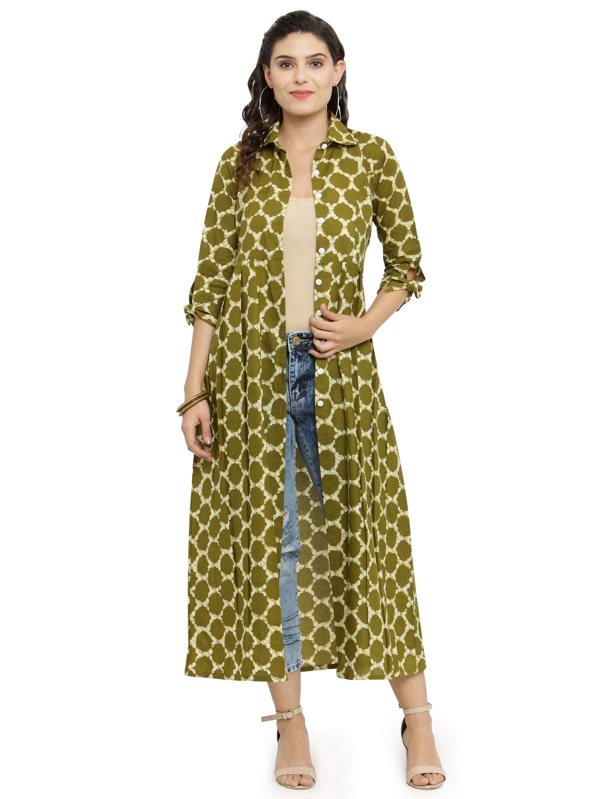 indibelle Cotton Printed Long Cape (IBCP226OR_S-$P)-picture-11