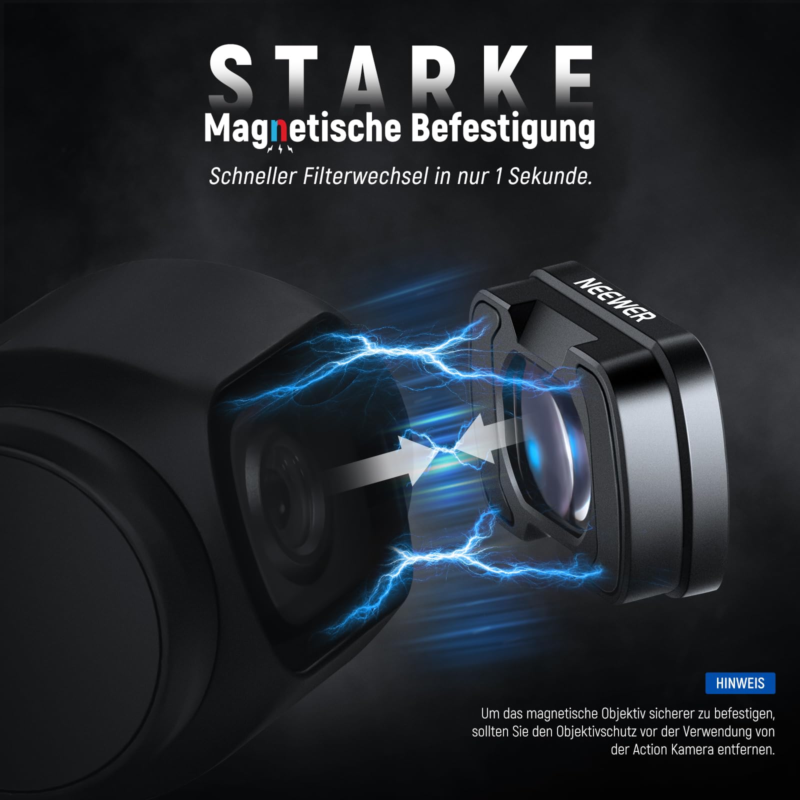 NEEWER 0,75x 108° Weitwinkelobjektiv kompatibel mit DJI Osmo Pocket 3 / Pocket 4 / Xtra Muse, HD Magnet Asphärenobjektiv für Actionkameras, LS-45