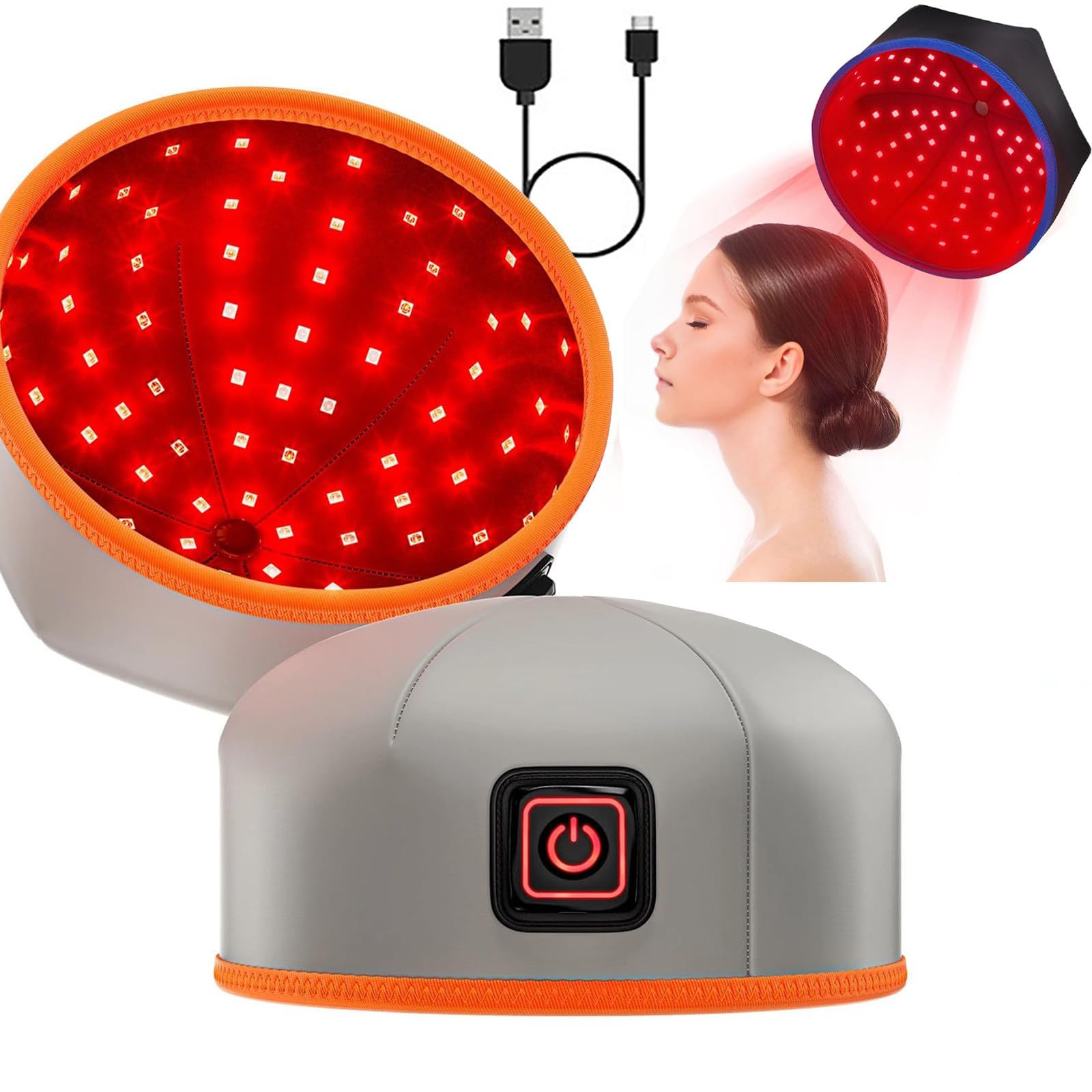 Bonnet de luminothérapie à lumière rouge 660nm 850nm contre la chute des cheveux