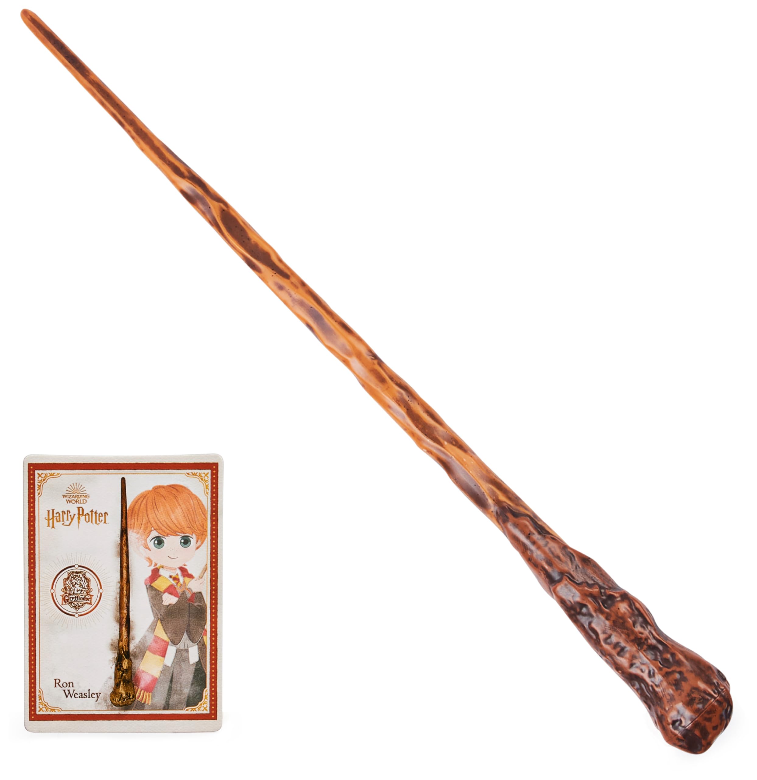 Official Wizarding World, Authentic 12-inch Spellbinding Ron Weasley Wand with Collectible Spell Card Kids’ Harry Potter Fancy Dress Role Play Toys for Ages 6 and up