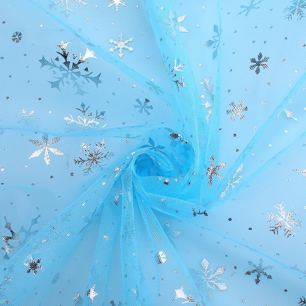 GORGECRAFT Organza-Stoff Mit Schneeflocken, 2,7m X 1,7m – Glänzender Tüll Für Weihnachtsdeko, Hochzeit, Geschenke