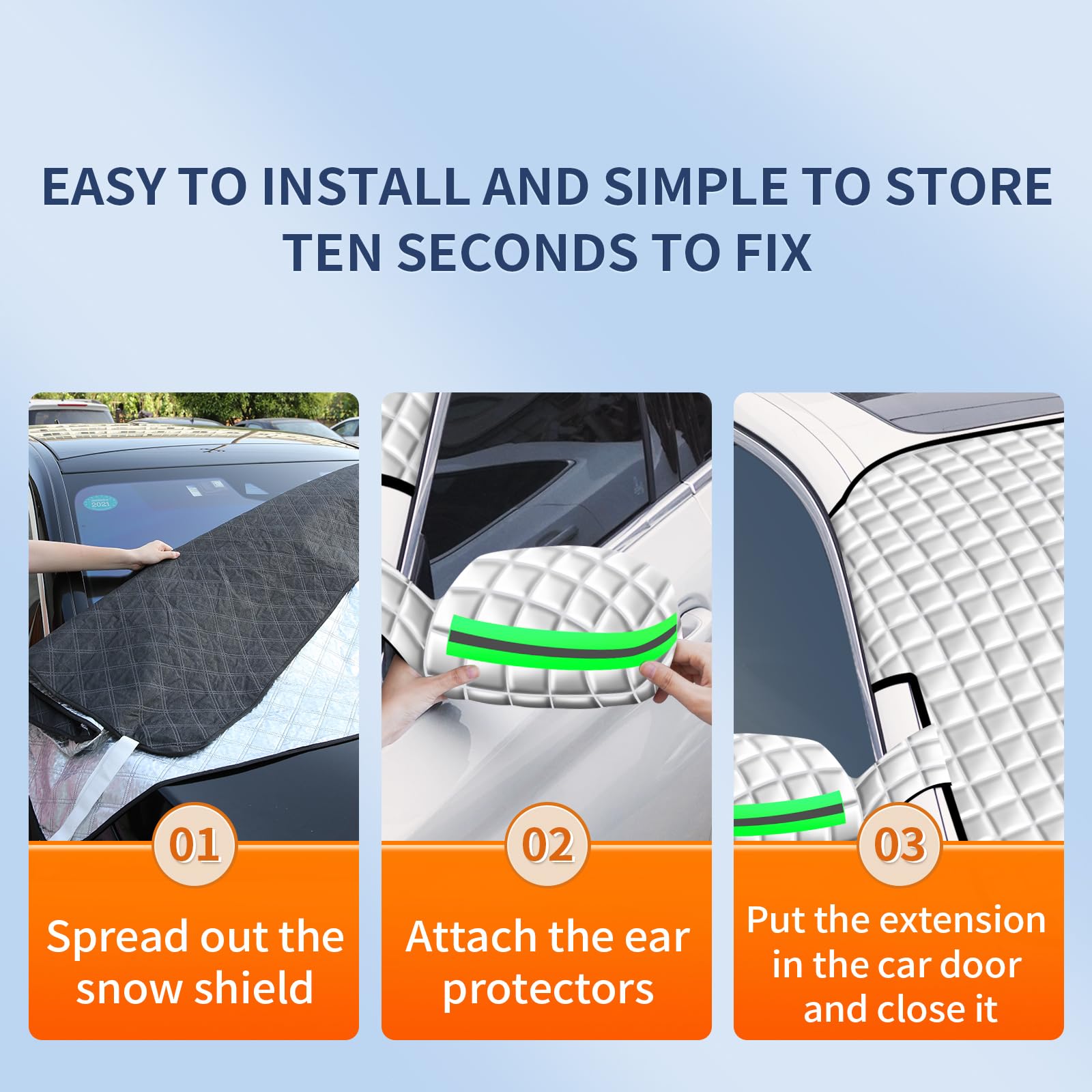 Coperture Invernali per Parabrezza per Ghiaccio e Neve e Inverno Essenziali, Copertura Magnetica Anti-Neve per Auto, Accessori Esterni per Auto, Pala da Neve per Auto, Asciugamano e Guanti.