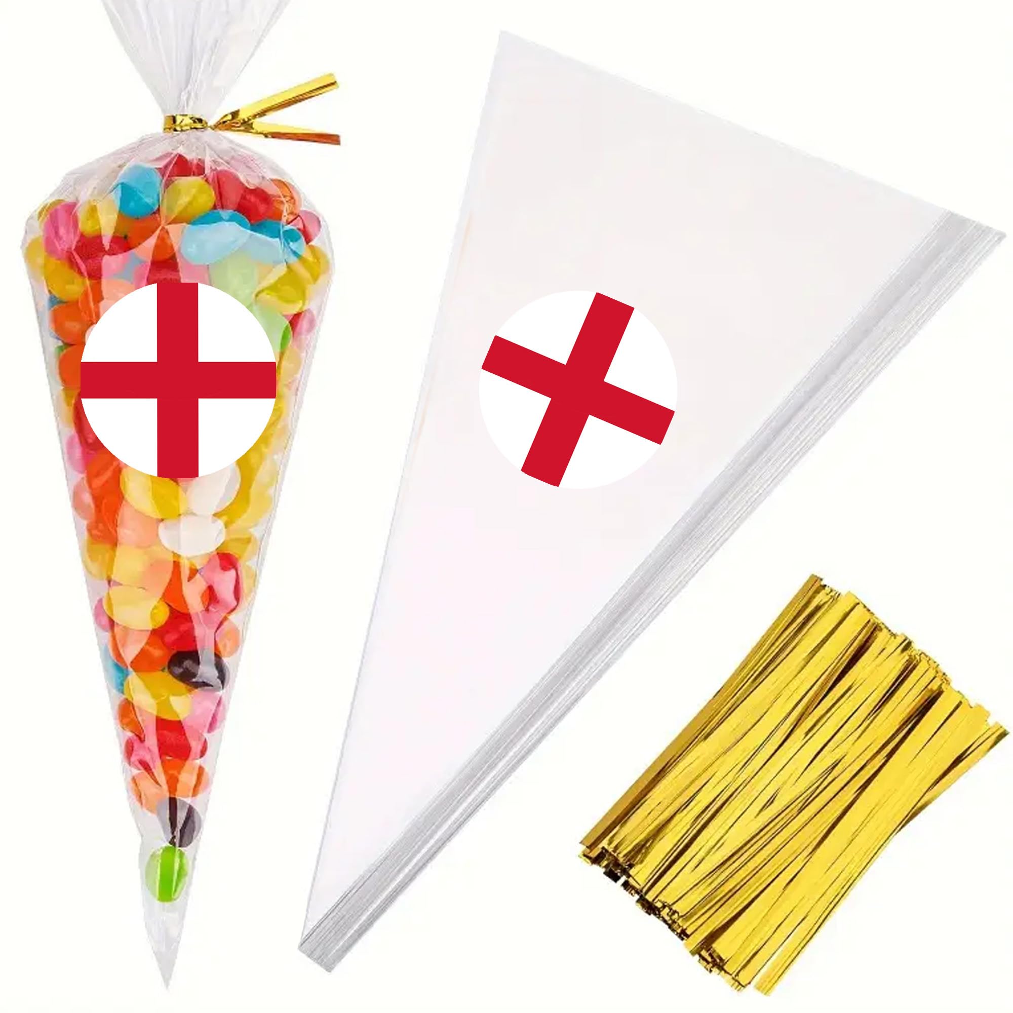 World Cup Inspired Stickers 2026 Football Stickers Favours Decor Labels Sweet Cones, Gift Bags & Party Favours Thank You Gifts 35 Stickers & 35 Unfilled Cones - Design 1