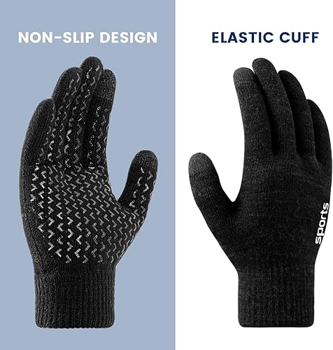 Miniatura 2 de Trifabricy Winter Gloves for Men Women - Wool Fleece Liner Touchscreen Gloves, Thermal Warm Winter Gloves for Cold Weather