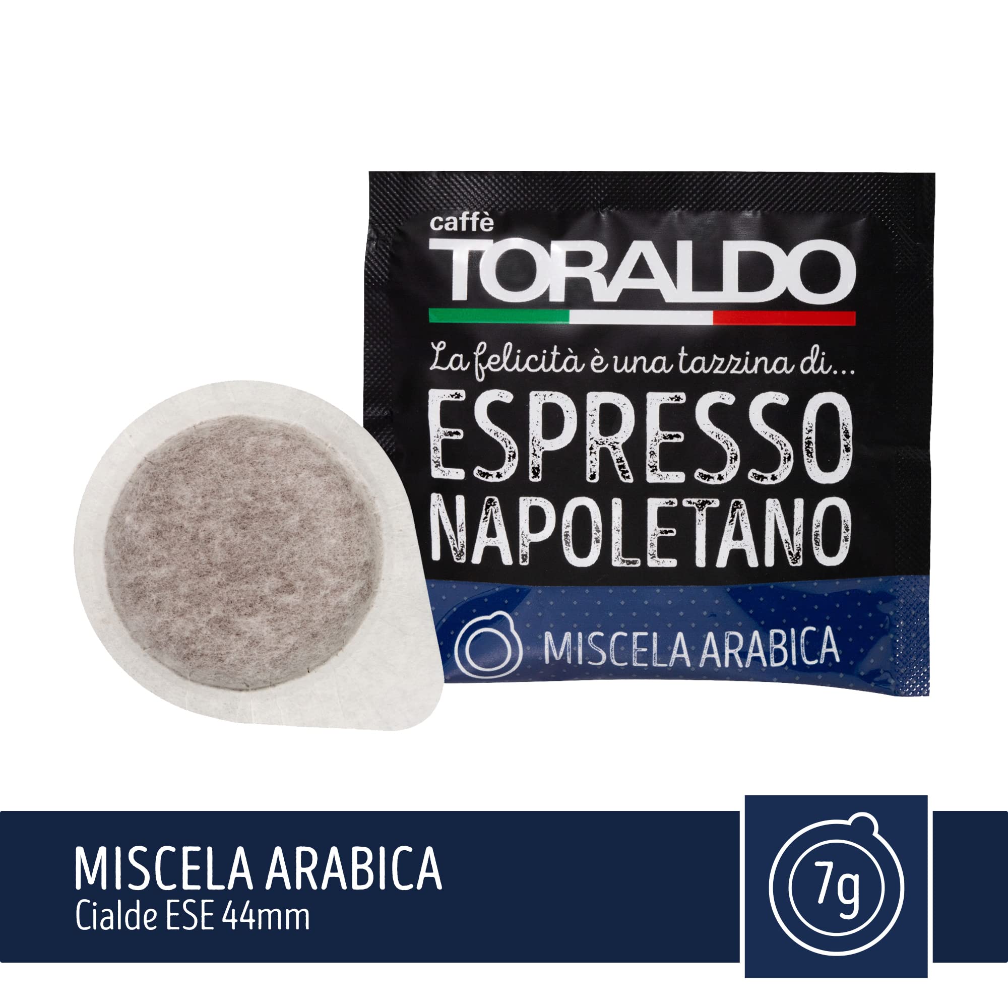 CAFFÈ TORALDO | Cialde ESE 44 | Caffè Selezionato, Tostato e Torrefatto in Italia | Eccellenza del Caffè Napoletano (900 Cialde, Miscela Arabica)