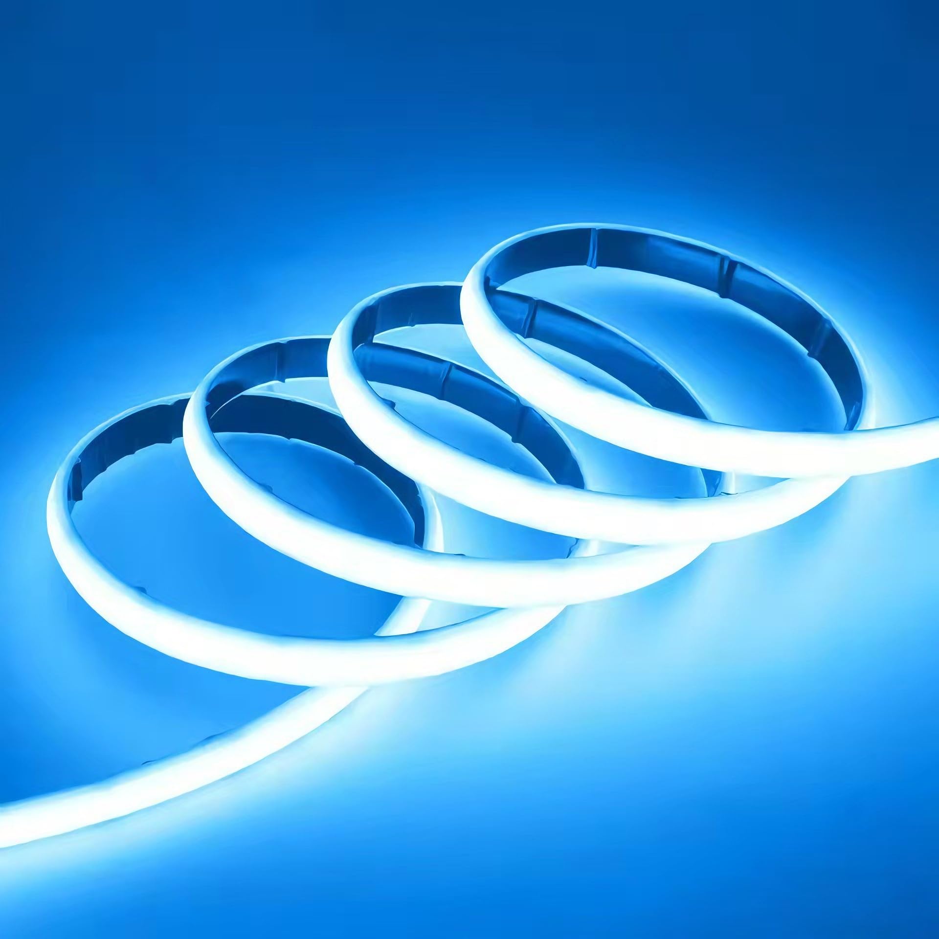 BININBOX COB LED Strip Light IP68 Waterproof Neon Rope 320 LEDs/m Cuttable LED 24V, Flexible Strip for Stairs, Aquarium, Pool, Bedroom, Christmas, Party Decoration (Ice Blue Light, 50 Meters)